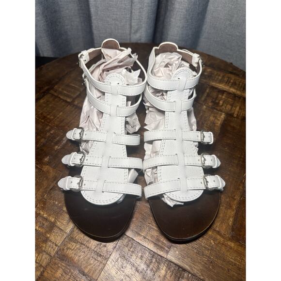 Giuseppe Zanotti Women's White Gladiator Ankle Strap Flats Sandals Size 8.5 - Picture 10 of 16